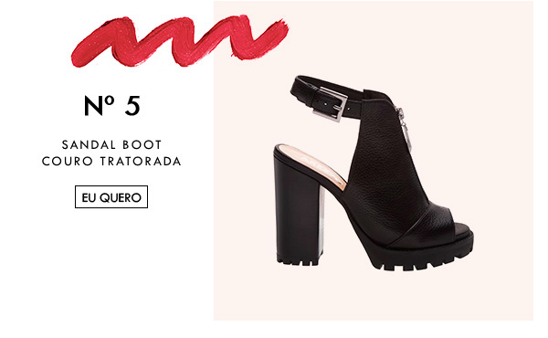 Sandal Boot Couro Tratorada